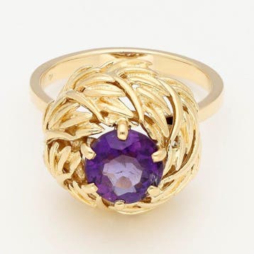 Ring - 18 karaat Geel goud Amethist