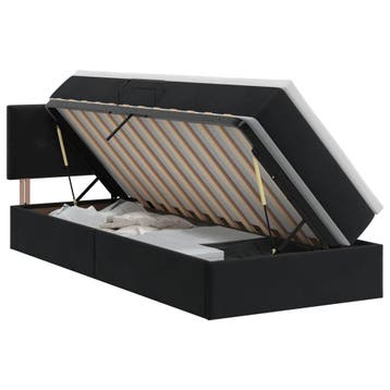 vidaXL Opbergbed met hoofdeinde Zwart 100 x 200 cm Fluweel, Verzenden, Nieuw