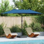 vidaXL Tuinparasol Azurblauw 385 x 209 x 244 cm Polyester en, Verzenden, Nieuw