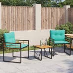 vidaXL Buitenmeubels set met kussen 3 pcs Turquoise, Tuin en Terras, Verzenden, Nieuw