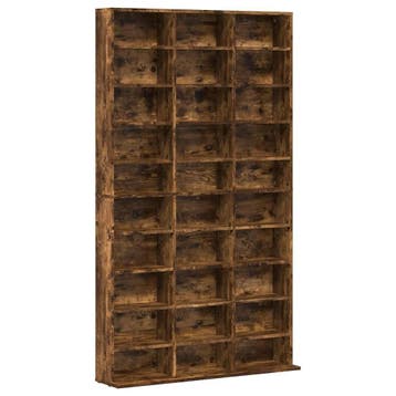 vidaXL Cd-kast 102x23x177,5 cm bewerkt hout gerookt, Huis en Inrichting, Woonaccessoires | Cd- en Dvd-rekken, Verzenden, Nieuw