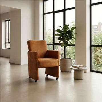 Leren eetkamerstoel Elegant - Kenia Cognac (cognac) -, Ophalen of Verzenden