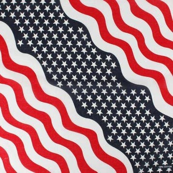 Haarband Bandana Zakdoek 55cm – USA Print – Rood Wit Blauw, Nieuw