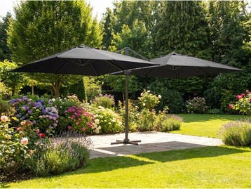 Veiling - Dubbele hangende parasol zwart 2 * 300x400cm, Nieuw