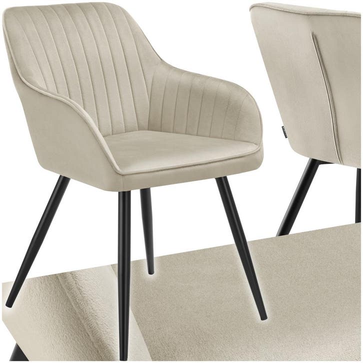 Stoel Marilyn, fluweeloptiek, gestikt, Maison & Meubles, Chaises, Envoi