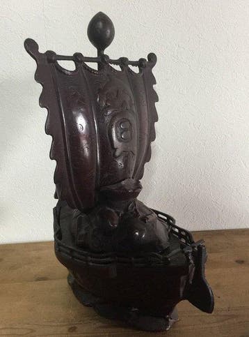 Japanese - Large Japanese Cast Iron Incense Burner -