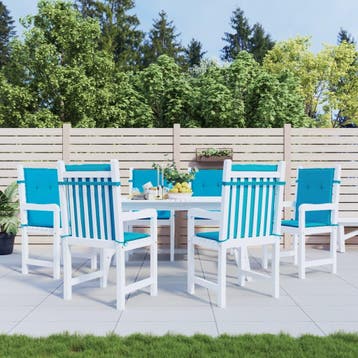 vidaXL Tuinstoelkussens 6 st 100x50x3 cm oxford stof blauw, Verzenden, Nieuw