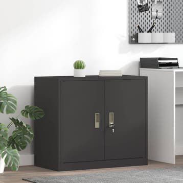 vidaXL Opbergkast Zwart 80 x 40 x 70 cm Staal, Huis en Inrichting, Verzenden, Nieuw