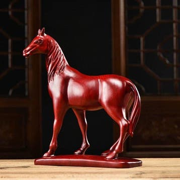 Beeld, Standing Horse - 25 cm - Hout