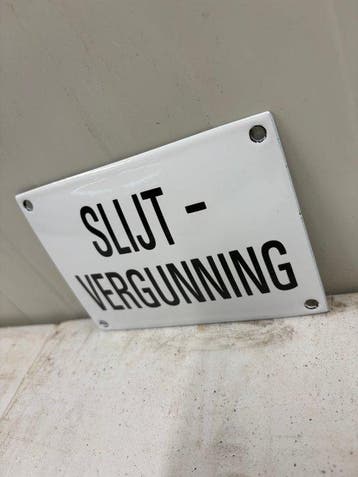 Slijtvergunning – Nederlands Emaille Horecabord – Klassieke