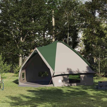 vidaXL Teepee Tent voor 10 Personen 10-persoons Groen en Wit, Caravans en Kamperen, Verzenden, Nieuw