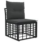 vidaXL Modulair Buitenkant Armloze Bank Eenheid Zwart poly, Verzenden, Nieuw