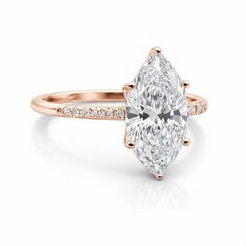 Bague de fiançailles - 14 carats Or rose - 3.17ct. tw.