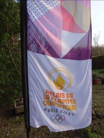 Vlag - Relais de la flamme olympique Paris 2024 - Frankrijk, Nieuw