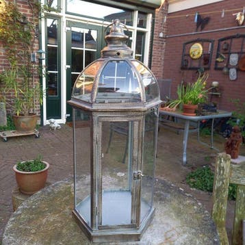 Lantaarn - Large Candle Lantern - 60 cm - Glas, Metaal