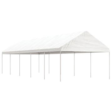 vidaXL Prieel met dak 11,15x4,08x3,22 m polyetheen wit, Verzenden, Nieuw
