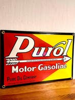 No reserve- Bolvormig emaille reclamebord Purol Motor