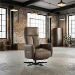 Leren elektrisch relaxfauteuil Honor - Massif Rock, Ophalen of Verzenden, Nieuw, Leer