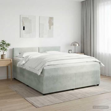 vidaXL Boxspringbed met matras Lichtgrijs 180 x 200 cm, Verzenden