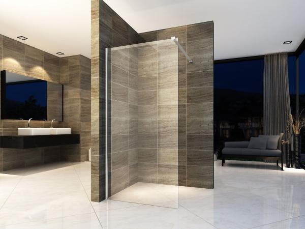 Veiling - Douchewand Florida 120 x 200 cm Chroom Inloopdouch, Bricolage & Construction, Sanitaire