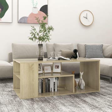 vidaXL Salontafel 100x50x40 cm bewerkt hout sonoma, Verzenden, Nieuw