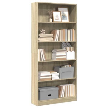 vidaXL Boekenkast Sonoma Eiken 80x24x176 cm Bewerkt Hout, Maison & Meubles, Verzenden
