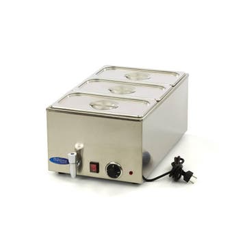 Bain Marie elektrisch | GN | 3 GN Bakken | 30–95°C | 1.2kW, Verzenden