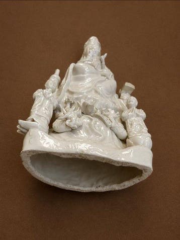 Songzi Guanyin met kind - Keramiek - China - Qing Dynastie