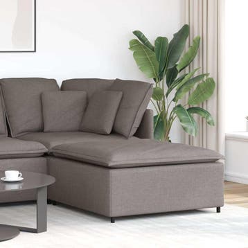 vidaXL Modulaire voetenbank module 100x100x48 cm taupe, Verzenden, Nieuw