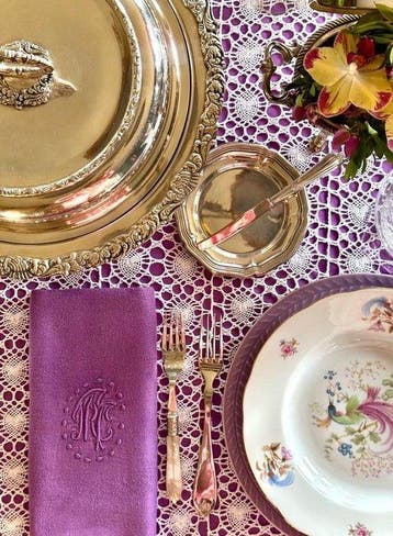 Nappe en dentelle à fuseaux pour grandes tables - Nappe -, Antiquités & Art