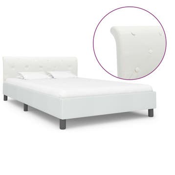 vidaXL Bedframe kunstleer wit 140x200 cm, Verzenden, Nieuw
