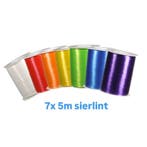 7x 5m sierlint regenboog - krullint - cadeau versiering -..., Diversen, Cadeauverpakkingen, Ophalen of Verzenden, Nieuw