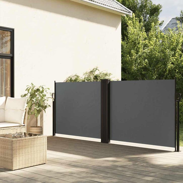 vidaXL Windscherm uittrekbaar 100x600 cm antraciet, Tuin en Terras, Parasols, Nieuw, Verzenden