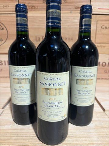 2000 Château Sansonnet - Saint-Émilion Grand Cru - 3 Flessen