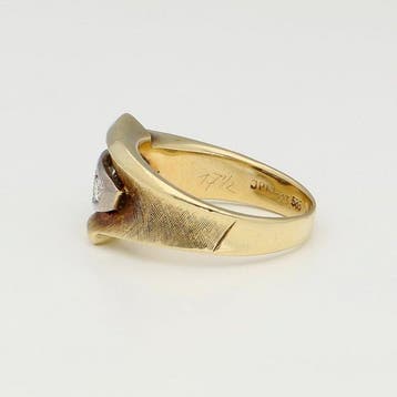Ring - 14 karaat Geel goud Diamant (Natuurlijk)