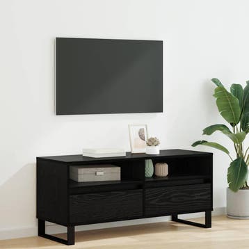 vidaXL TV Kast met lade Zwart Eiken 100 x 34,5 x 44,5 cm, Verzenden, Nieuw