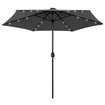 vidaXL Parasol met LED-verlichting en aluminium paal 270 cm, Verzenden