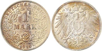 Duitsland 1 Mark 1910 G f prfr/f prfr/prfr leichte beginn..., Verzenden, België