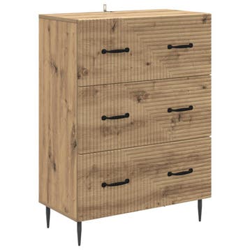 vidaXL Ladekast Artisanaal eiken 66 x 34,5 x 89,5 cm Bewerkt, Verzenden, Nieuw