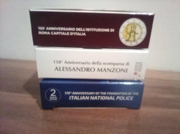 Italië. 2 Euro 2021/2023 (3 coins) Proof (Zonder