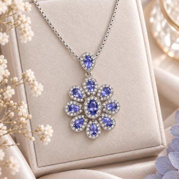 Sans prix de réserve - Collier Plaqué or Tanzanite - Topaze, Bijoux, Sacs & Beauté