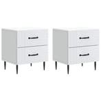 vidaXL Nachtkastje met lade 2 pcs Wit 43 x 34,5 x 47,5 cm, Verzenden, Nieuw
