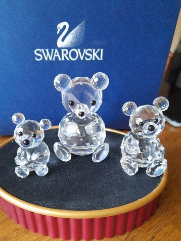 Swarovski - Beeldje - Beer groot middel en klein (3) -, Antiek en Kunst
