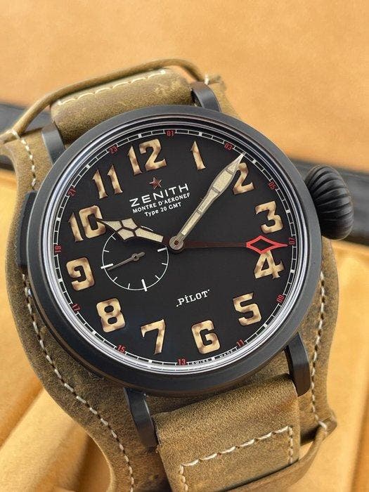 Zenith - Pilot Type 20 GMT Montre d’Aéronef - 96.2431.693 -, Bijoux, Sacs & Beauté, Montres | Anciennes | Antiquités