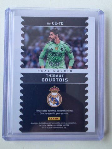 2025/26 Panini Obsidian Thibaut Courtois CE-TC Memorabilia