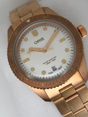 Oris - Divers Sixty-Five Automatic Date White Star Bronze -, Nieuw