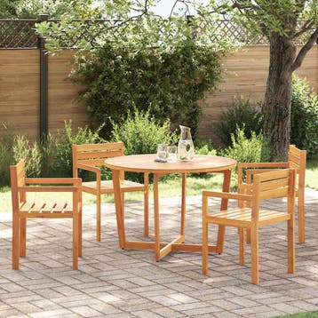 vidaXL 5-delige tuinset van massief acaciahout, Tuin en Terras, Verzenden, Nieuw, Tuinset