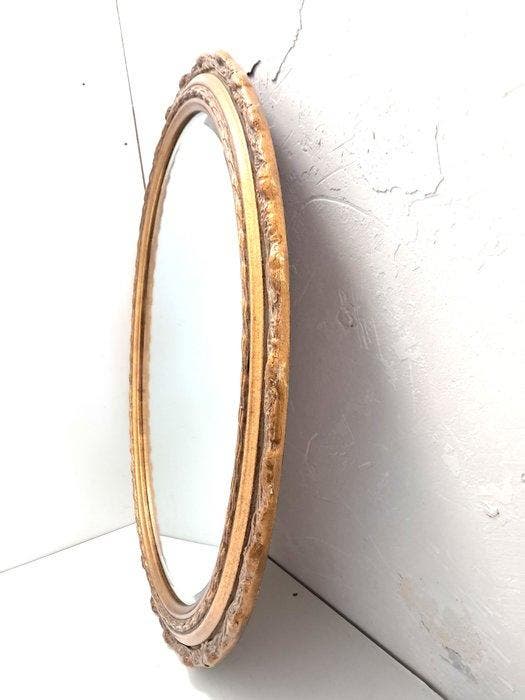 5.5 kg - Spiegel - Glas, Hout - facet geslepen 73 cm, Antiek en Kunst, Curiosa en Brocante