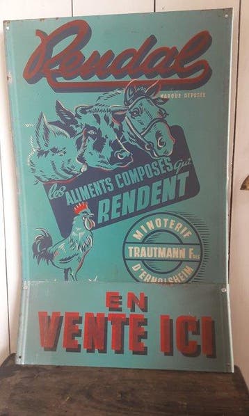 Aliments Composés Rendal + En vente ici - Panneau - Métal