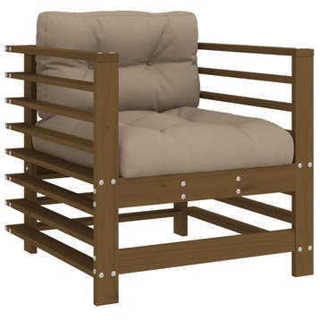 vidaXL Tuinstoelen 2 st met kussens massief grenenhout, Verzenden, Nieuw